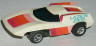 AFX Odyssey 2000 Turbo Turnon, white with orange and violet, lazer 2000 car