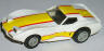 Matchbox Supervette, white with yellow and red stripes
