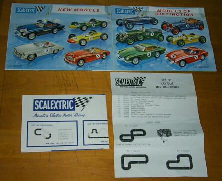 Scalextric catalog and instruction sheets